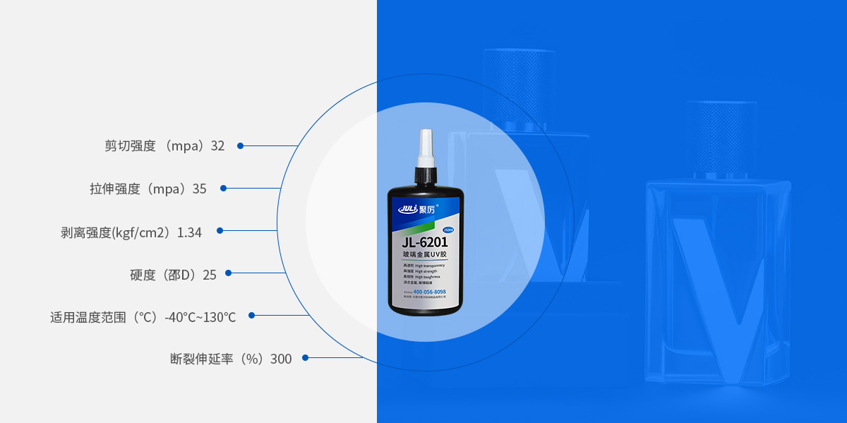 玻璃粘金屬專用UV無影膠產(chǎn)品參數(shù)